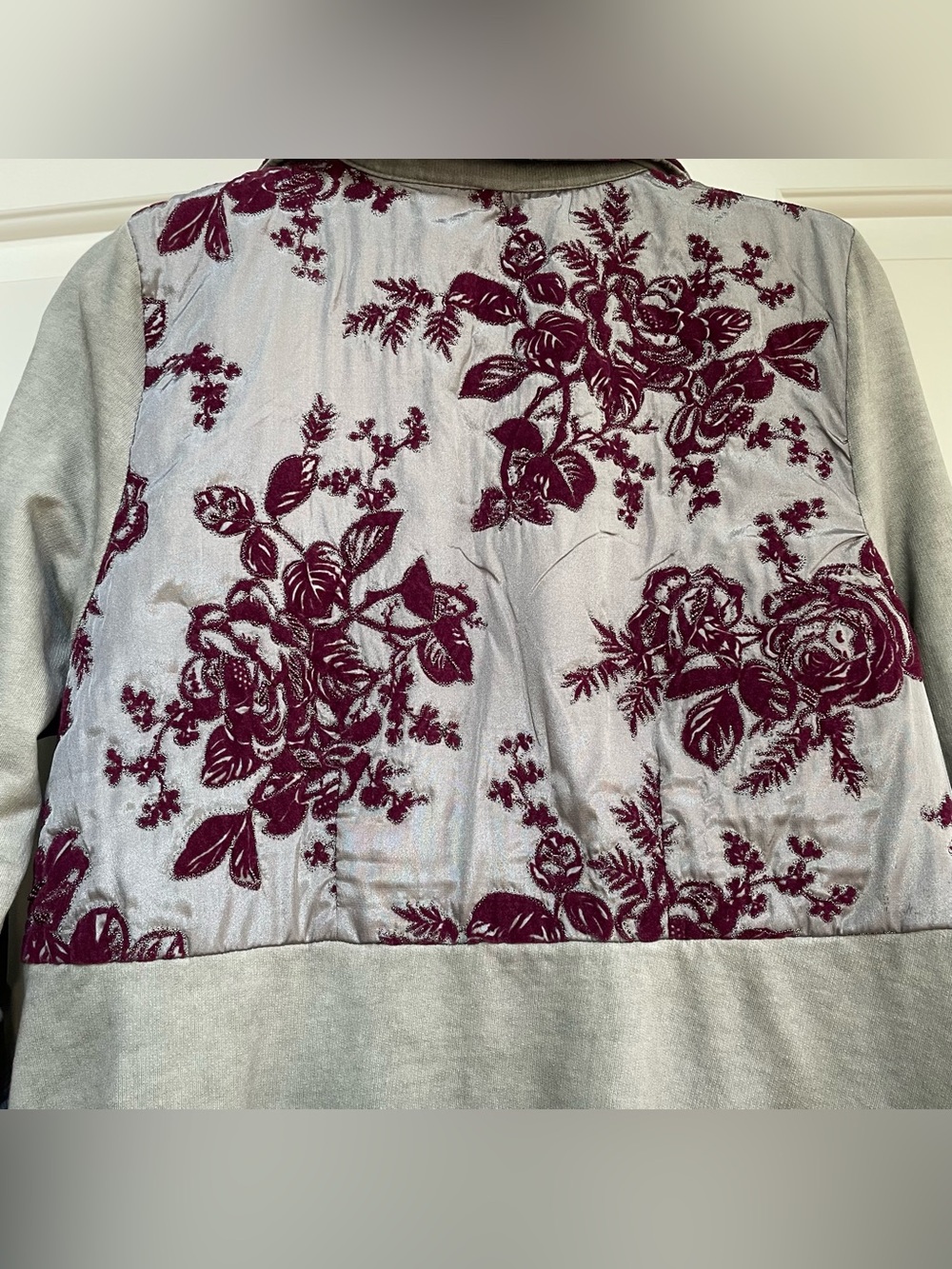 Soft Surroundings Grandeur Grey Size Large Floral Velvet Steampunk Duster Jacket - Picture 13 of 16